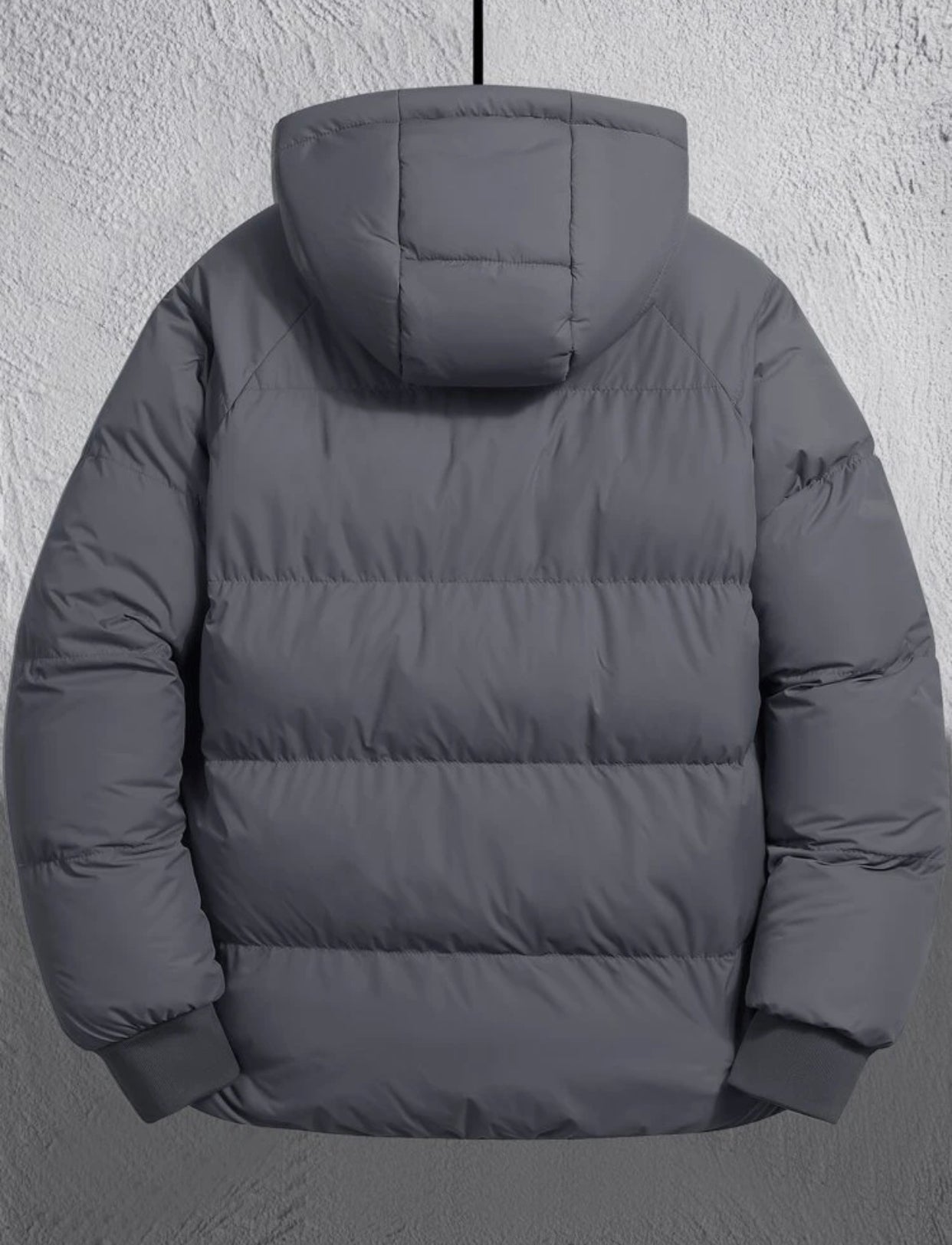 Charcoal Grey Hooded Puffer Jacket