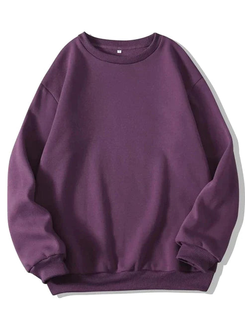Drop Shoulder Plain Sweatshirts