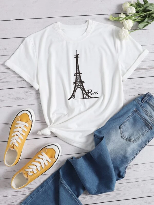 Tower & Letter Graphic Tee
