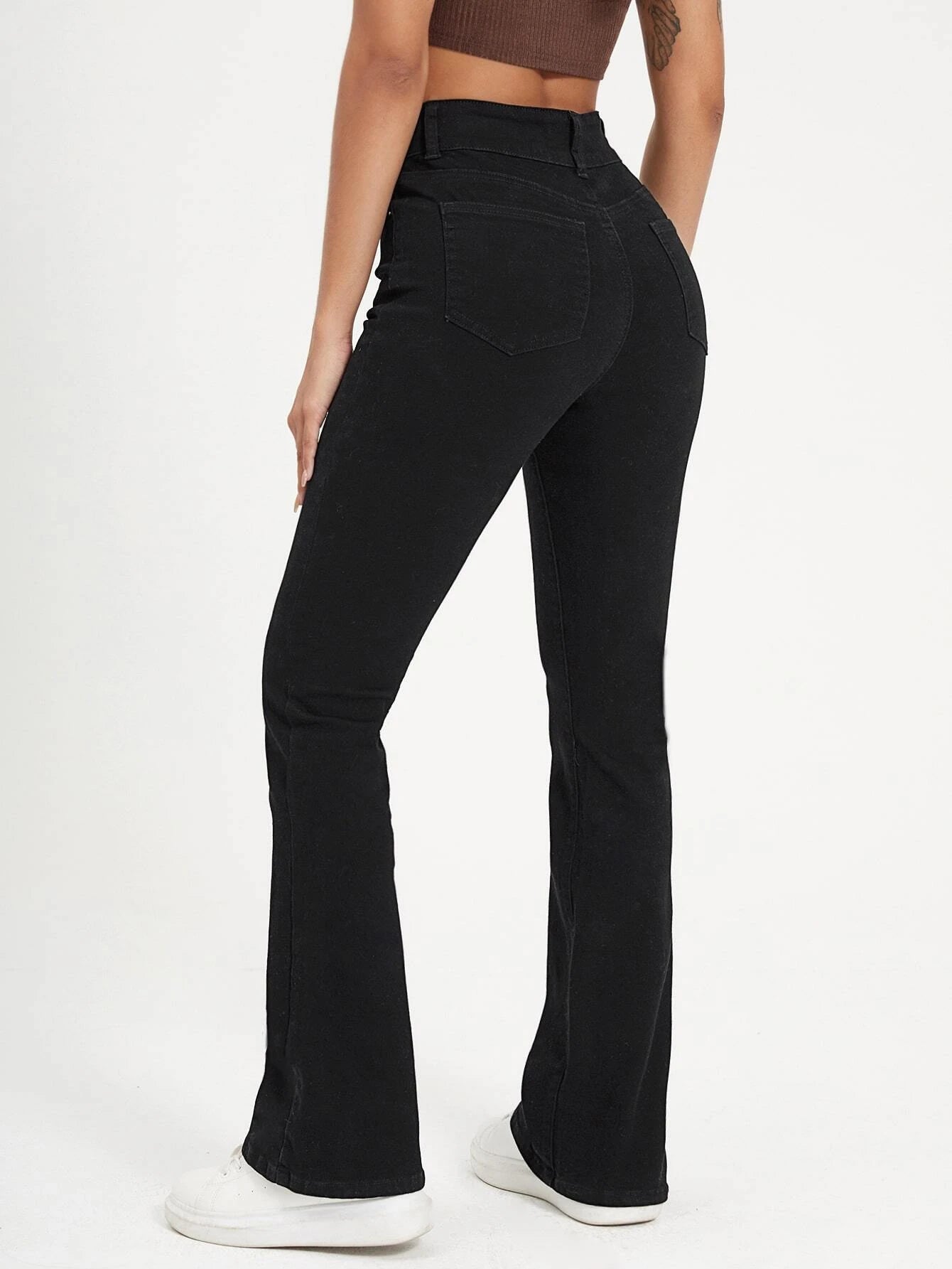 High Waisted Bootcut Jeans Black