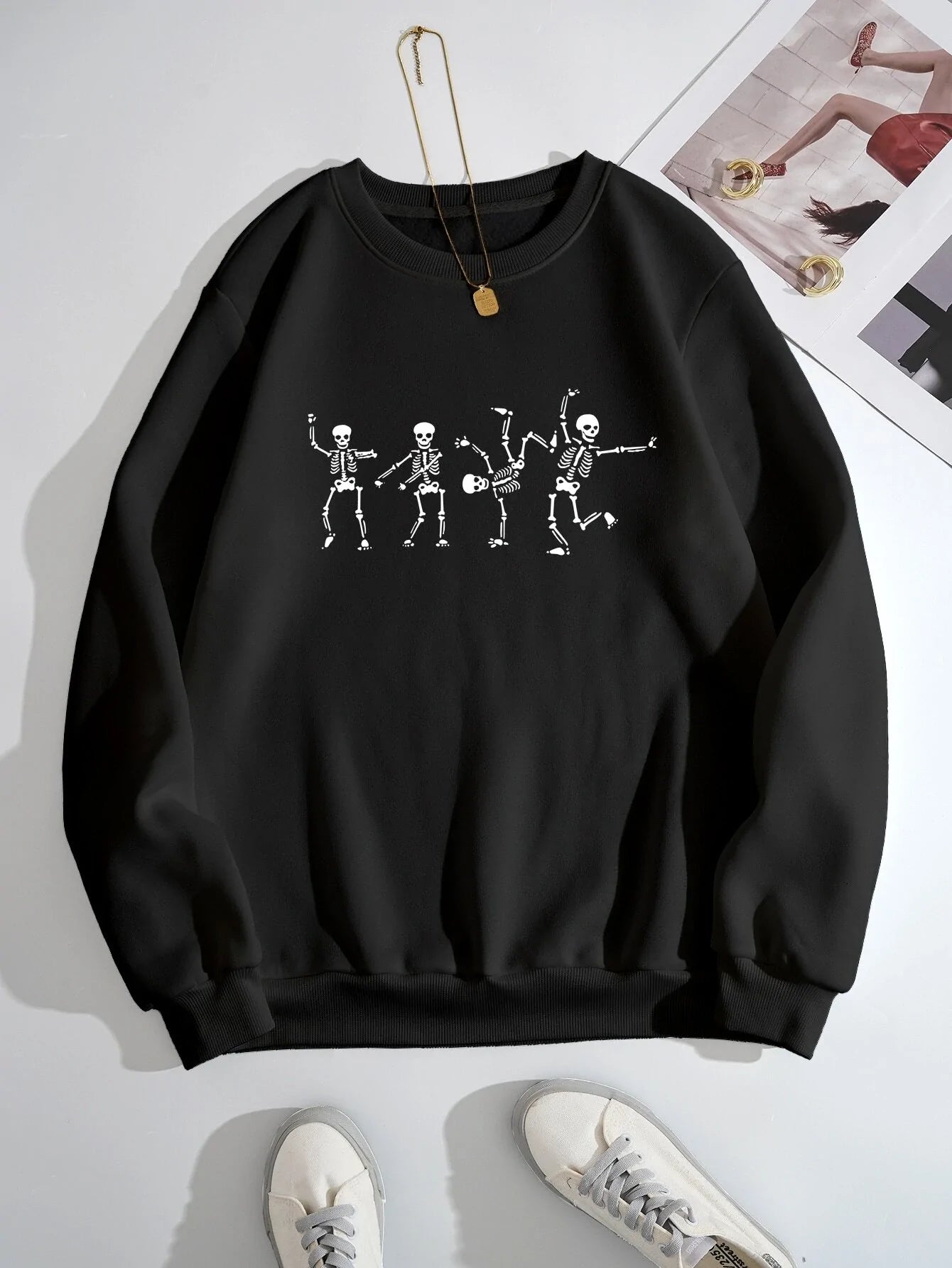 Skeleton Print Sweatshirt