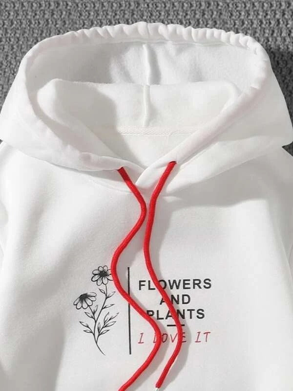 Flower Print Sweatshirt Hoodie