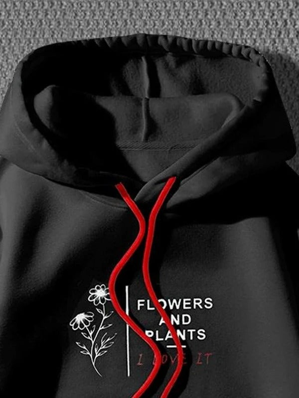Flower Print Sweatshirt Hoodie